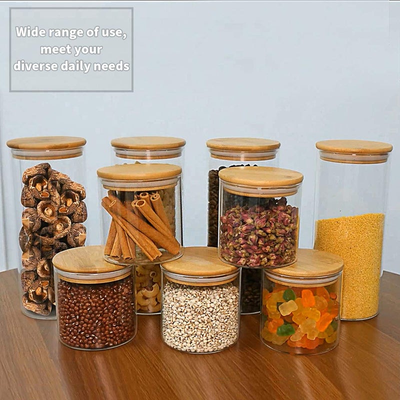 77L Glass Coffee Bean Container, 52.36 FL OZ (1550 ML), [Thickened Version] 77L Glass Food Storage Jar with Airtight Seal Bamboo Lid - Clear Food Storage Canister for Serving Tea, Coffee, Spice and More - Image 4